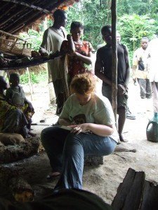Keeping my paper journal in a small village on the Itimbiri River, DRCongo